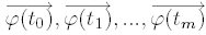 $overrightarrow{varphi(t_{0})},overrightarrow{varphi(t_{1})},...,overrightarrow{varphi(t_{m})}$