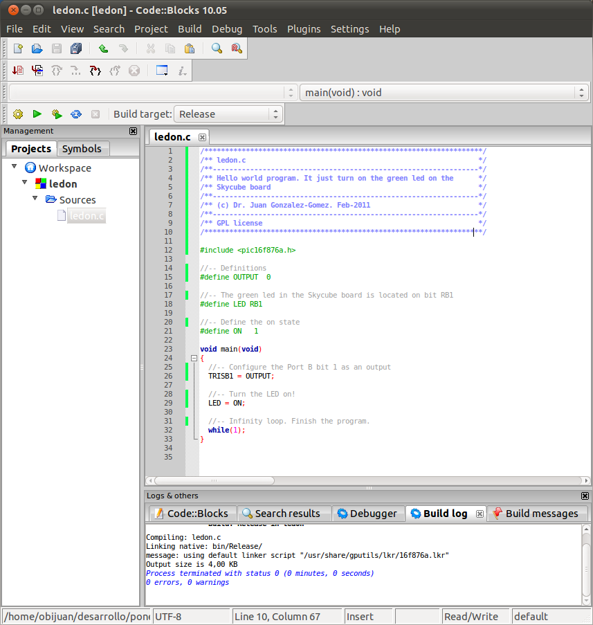 The Code::Blocks programming environmnet